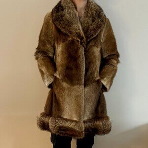 Vintage Genuine Muscrat + Raccoon Fur Coat Steen & Wright Penny Lane Princess